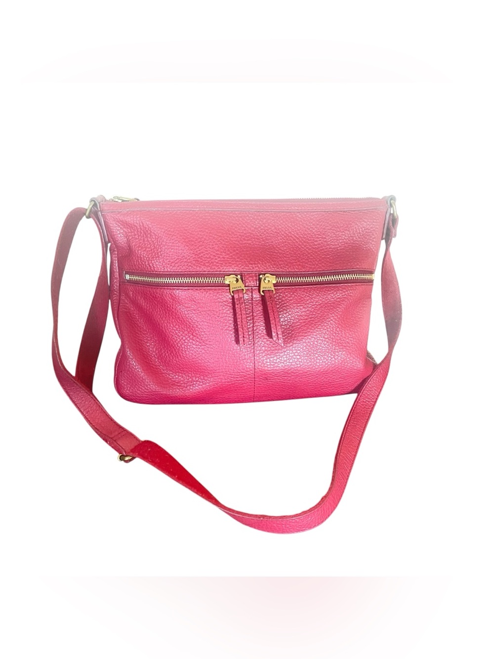 Fossil Pink Leather Crossbody